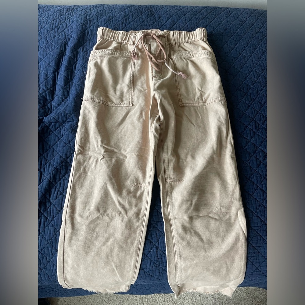 Free People Beige Casual Drawstring Pants
